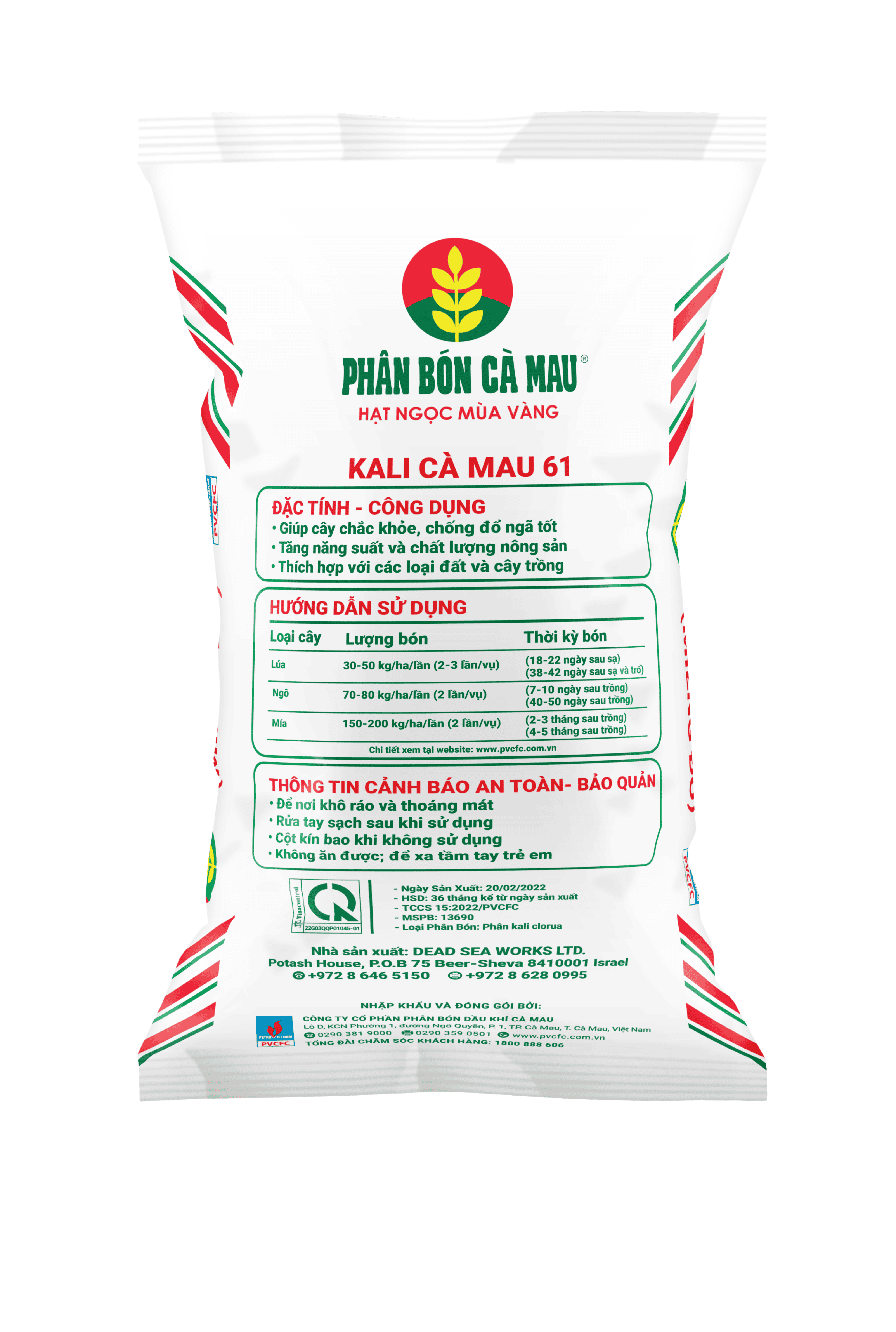 PHÂN BÓN KALI MIỂNG ĐỎ CÀ MAU 61