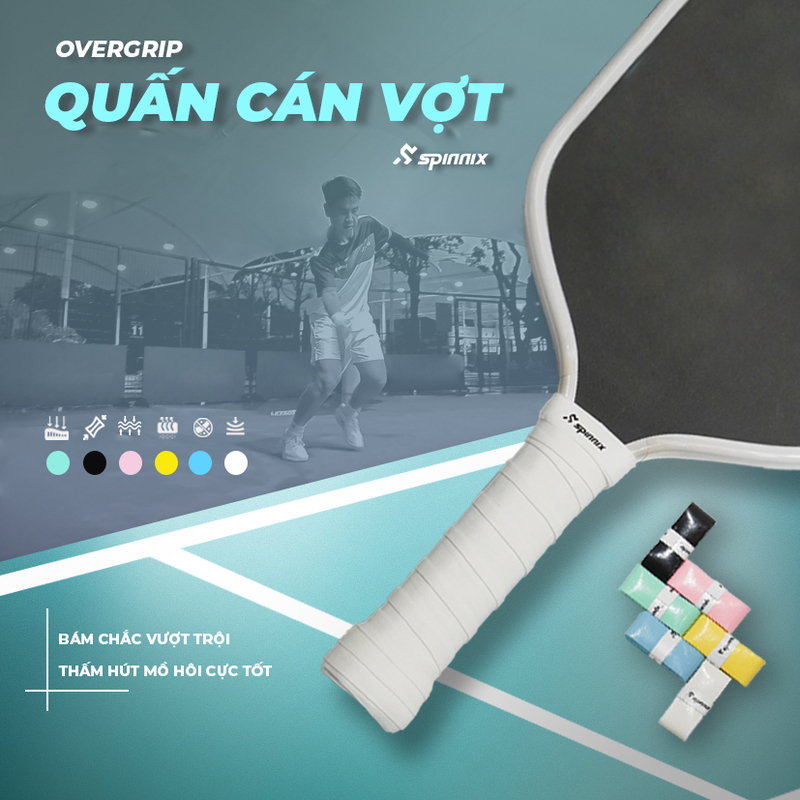Overgrip giúp bảo vệ lớp grip gốc của vợt pickleball