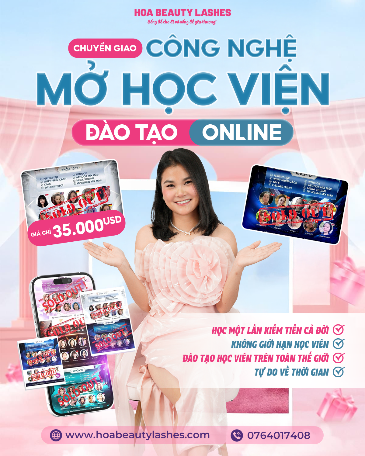 CHUYỂN GIAO CÔNG NGHỆ ĐÀO TẠO ONLINE – HOA BEAUTY LASHES