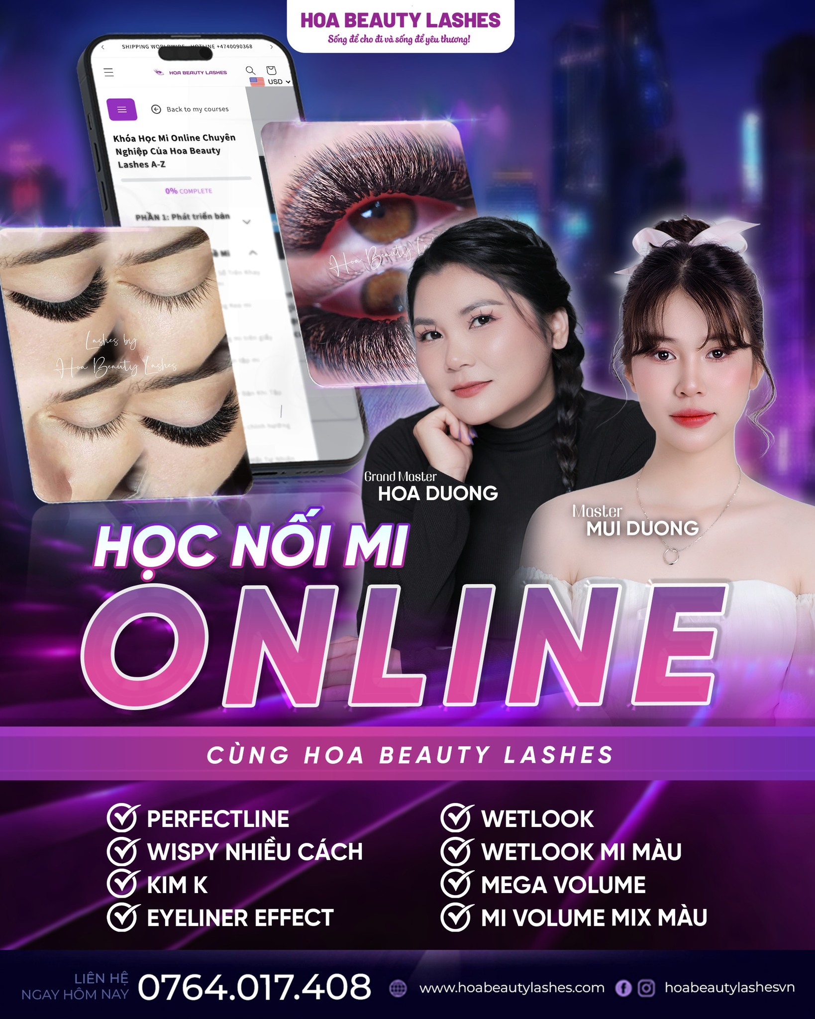 Nâng Tầm Sự Nghiệp Làm Đẹp Của Bạn: Tham Gia Khóa Học Nối Mi Online Của Hoa Beauty Lashes!