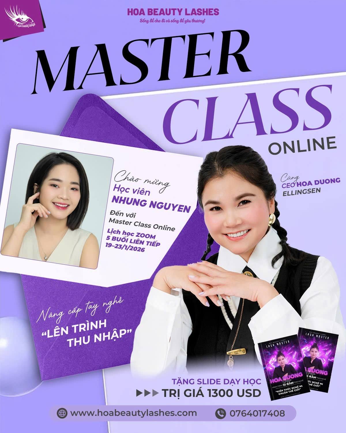 MASTER CLASS ONLINE 2026 ( MỖI NĂM 1 LẦN)