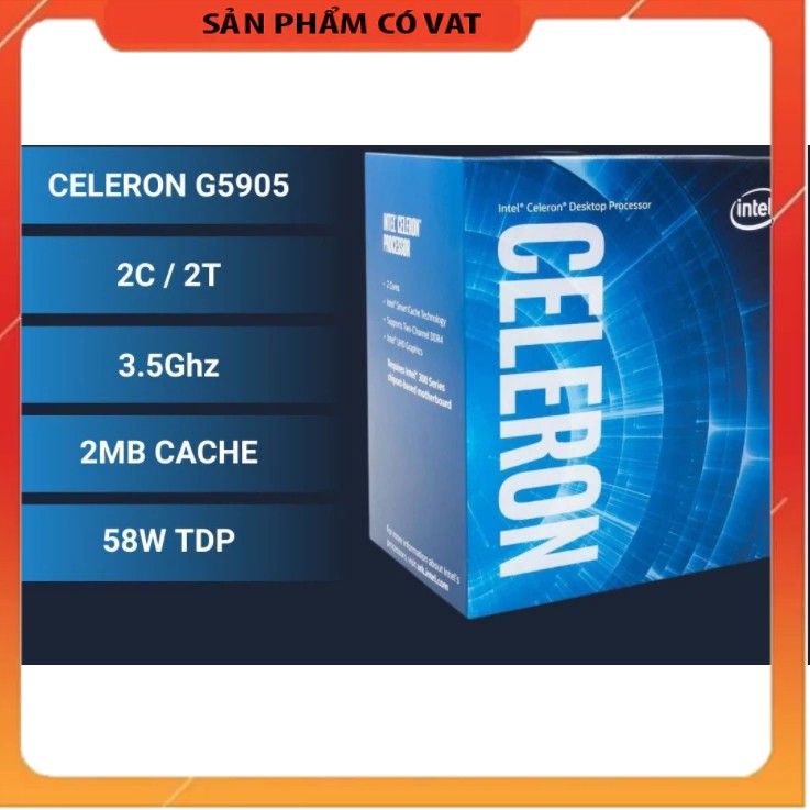 CPU Intel Celeron G5905 (Upto 3.50 GHz | 2 nhân 2 luồng | 4MB)- Socket 1200