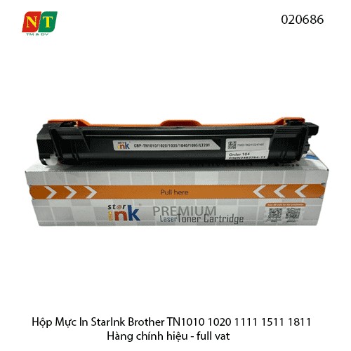 Hộp Mực In StarInk Brother TN1010 / 1020 / 1035 / 1040 / 1095 / LT201 – Chính Hiệu – Có Lỗ Đổ Mực – Full VAT