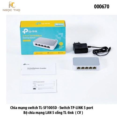 Switch TP-Link TL-SF1005D – Bộ Chia Mạng 5 Cổng 10/100Mbps – Vỏ Nhựa Nhỏ Gọn – Tiết Kiệm Điện – Hàng Chính Hãng