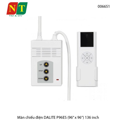Màn chiếu điện điều khiển DALITE P96ES 135” (96×96 | 2.44×2.44m) – Tỷ lệ 1:1 – Matte White K – Remote RF – Chính hãng