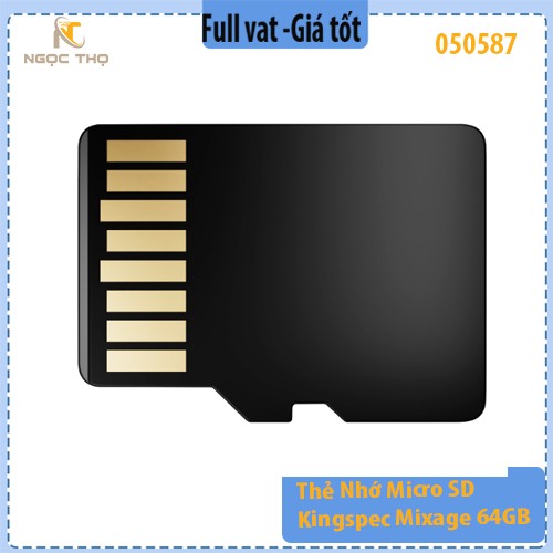 Thẻ Nhớ Micro SDXC Kingspec Mixage 64GB – Chuẩn UHS-I – Tốc Độ 96/55MB/s – Hỗ Trợ Full HD & 4K – Chính Hiệu – Bảo Hành 3
