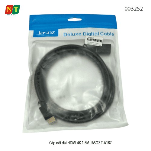Cáp Nối Dài HDMI 4K 1.5M JASOZ T-A187 – Chính Hãng, Full VAT | 4K Ultra HD, Băng Thông 18Gbps