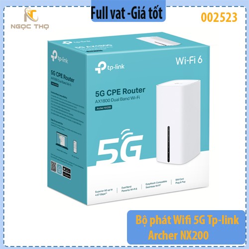 Bộ phát Wi-Fi 5G TP-Link Archer NX200 – Router 5G AX1800 Wi-Fi 6, Gigabit, Băng tần kép – Hàng chính hãng – Full VAT