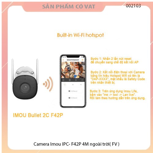 Camera IP Imou IPC- F42P 4M - CHỈ HOÀN TRẢ KHI SP CHƯA BÓC (NGUYÊN SEAL ) - Full vat