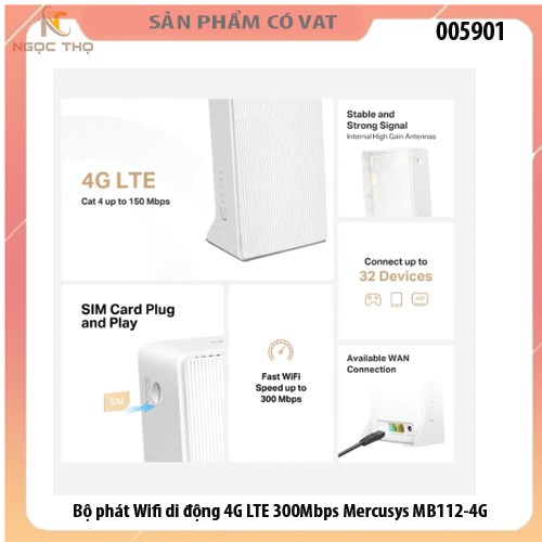 Bộ Phát Wifi Di Động 4G LTE Mercusys MB112 – Mạng Internet mọi lúc, mọi nơi!