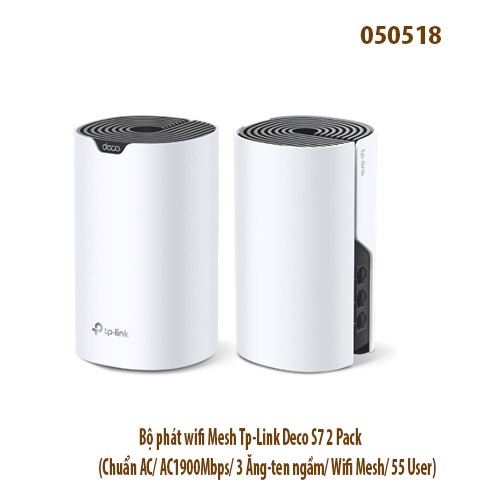 Bộ phát wifi Mesh Tp-Link Deco S7 2 Pack (Chuẩn AC/ AC1900Mbps/ 3 Ăng-ten ngầm/ Wifi Mesh/ 55 User)