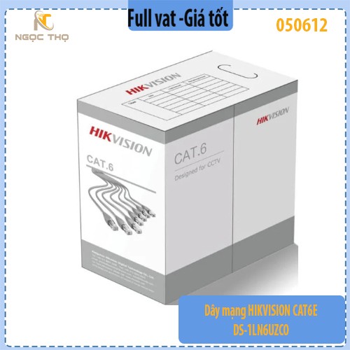 Dây mạng HIKVISION CAT6E DS-1LN6UZCO – Lõi đồng 0.57mm – Cuộn 305m – Chính hãng - full vat - giá tính theo cuộn