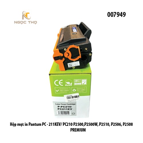 Hộp mực Premium Pantum PC‑211KEV / PC‑210 – 1.600 trang – Có lỗ đổ mực & đổ thải – Dùng cho P2200 / P2500 / M6500