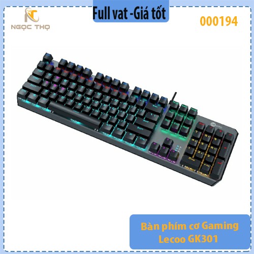 Bàn phím cơ Gaming Lecoo GK301 – Blue Switch – LED RGB – Gõ Cực Sướng – Full VAT