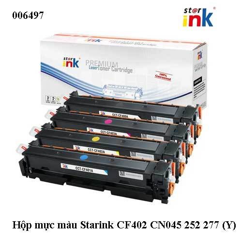Hộp Mực Màu Starink CF402A / CF502A / CRG045 / CRG054 – Yellow (Vàng) – Chip 202A – Có Lỗ Đổ Mực – Chính hiệu