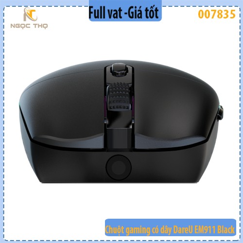 Chuột Gaming Có Dây DareU EM911 Black – 6000 DPI – LED RGB – 6 Nút – Hàng Chính Hãng – Full VAT
