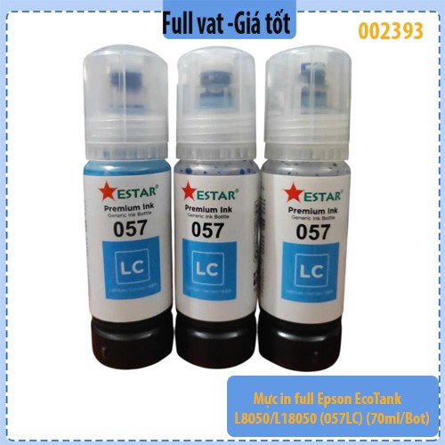 Mực in full Epson EcoTank L8050/L18050 (057/003 LC) – Light Cyan – 70ml/chai – Chính hiệu Estar – Full VAT