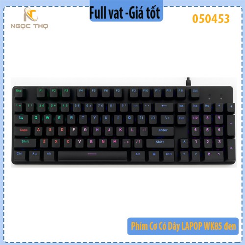Bàn phím cơ có dây LAPOP WK85 – phím cơ 104 phím, Outemu Brown êm tay, keycap double‑shot, USB 2.0 - chính hãng