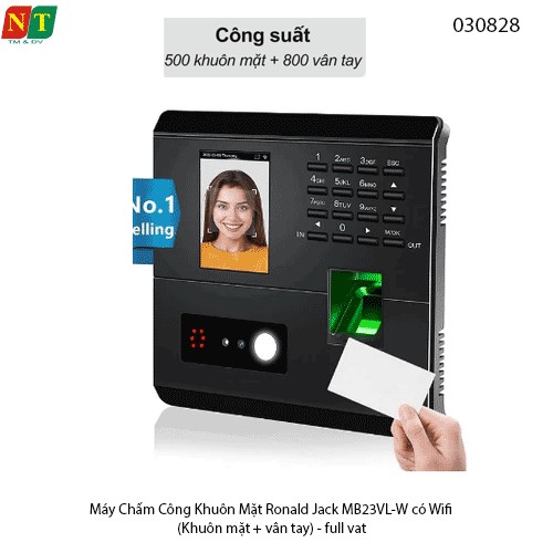 Máy Chấm Công Khuôn Mặt Ronald Jack MB23VL-W – Nhận Diện Khuôn Mặt & Vân Tay – Hỗ Trợ Wifi  (Hỗ trợ cài đặt ultraview)