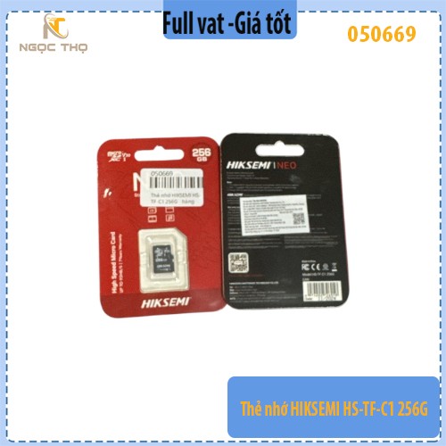Thẻ Nhớ HIKSEMI 256GB HS-TF-C1 – Class 10 U1, Tốc Độ Cao, Dùng Cho Camera Wifi, Chính Hãng