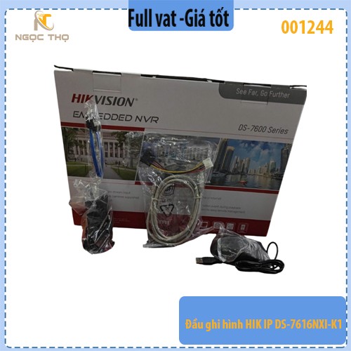 Đầu Ghi Camera IP Hikvision DS-7616NXI-K1 – 16 Kênh – Hỗ Trợ 1 Ổ Cứng 10TB – AI Thông Minh – Chính Hãng – Full VAT