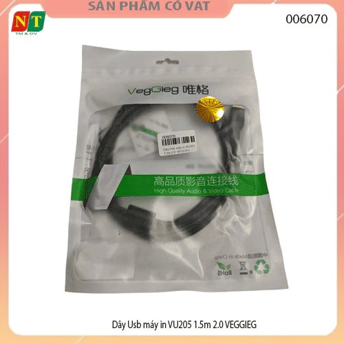 Dây Usb máy in VU205 1.5m 2.0 VEGGIEG - Cáp Usb máy in VU205 1.5m 2.0 VEGGIEG - Full vat