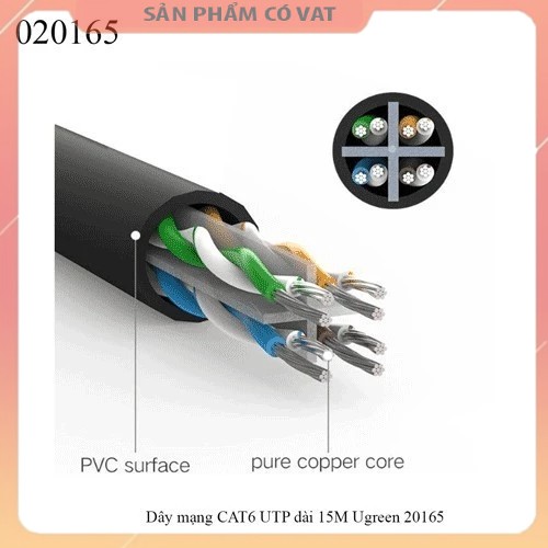 Dây mạng CAT6 UTP dài 15M Ugreen 20165