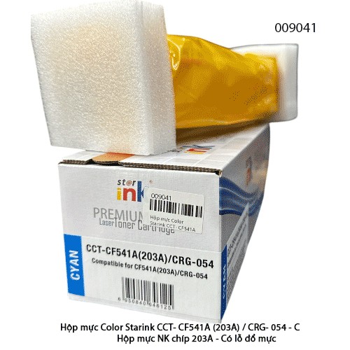 Hộp mực Starink CF541A (203A) / CRG-054C – Cyan – Có chip 203A, lỗ đổ mực – Chính hiệu | Full VAT - Có chíp