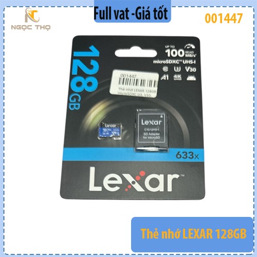 Thẻ nhớ Lexar 128GB microSDXC U3 V30 A1 – Tốc độ cao, quay 4K mượt – Chính hãng – Full VAT