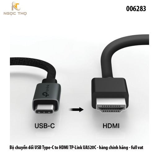 Bộ chuyển đổi USB Type-C sang HDMI TP-Link UA520C – Hỗ trợ 4K@60Hz – Plug & Play – Chính hãng Full VAT