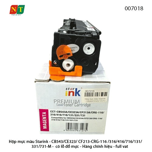 Hộp Mực Màu Starink CB543 / CE323 / CF213 – CRG-116 / 316 / 416 / 716 / 131 / 331 / 731 (Magenta) – Có Lỗ Đổ Mực
