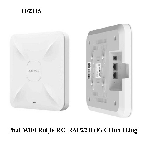 Bộ phát Wi‑Fi Ruijie Reyee RG‑RAP2200(F) – Ốp trần/treo tường – AC1300 (1267Mbps) Dual Band – 110 user – Quản lý Cloud