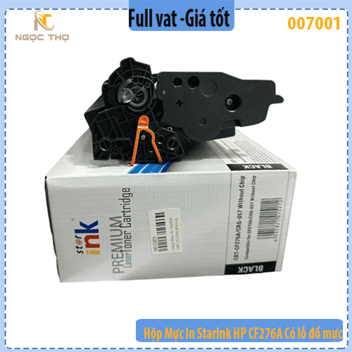 Hộp Mực In StarInk HP CF276A - Hộp mực 76A không chíp - Có lỗ đổ mực và đổ thải - Hàng chính Hiệu- Full Vat