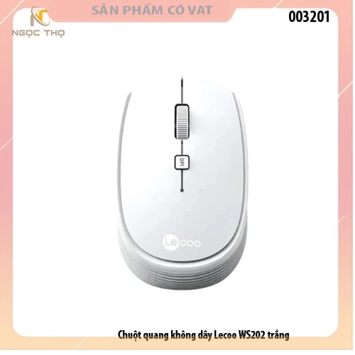 Chuột quang không dây Lecoo WS202 trắng - hàng chính hãng - full vat