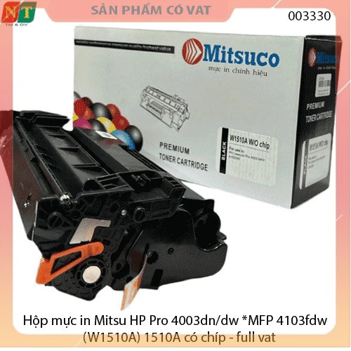 Hộp mực in Mitsu HP Pro 4003dn/dw *MFP 4103fdw (W1510A) 510A có chíp - full vat