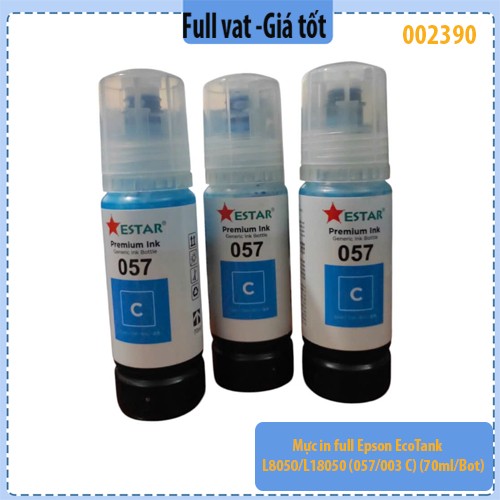 Bộ Mực Dye Epson 057 (mã C13T09D100/C/M/Y/LC/LM) – 70ml – Dùng cho Epson L8050/L18050