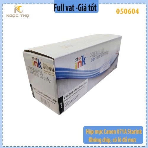 Hộp mực Canon 071A Starink – Không chip, có lỗ đổ mực – Dùng cho LBP122dw/ LBP121dn/ MF272dw/ MF273dw/ MF275dw –Full Vat