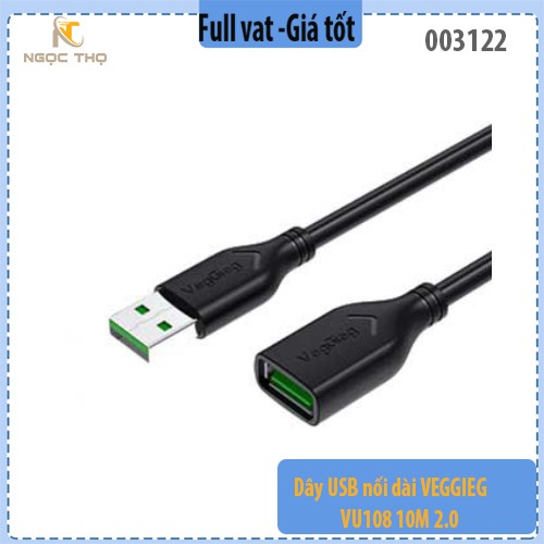 Dây USB Nối Dài VEGGIEG VU108 10M 2.0 – Kết Nối Dễ Dàng, Ổn Định