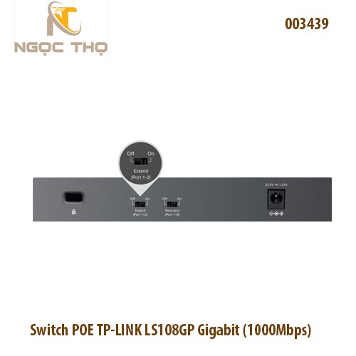 Switch chia mạng PoE TP-Link LS108GP – 8 cổng Gigabit (1000Mbps) | PoE+ 802.3af/at | PoE Auto-Recovery | Extend 250m