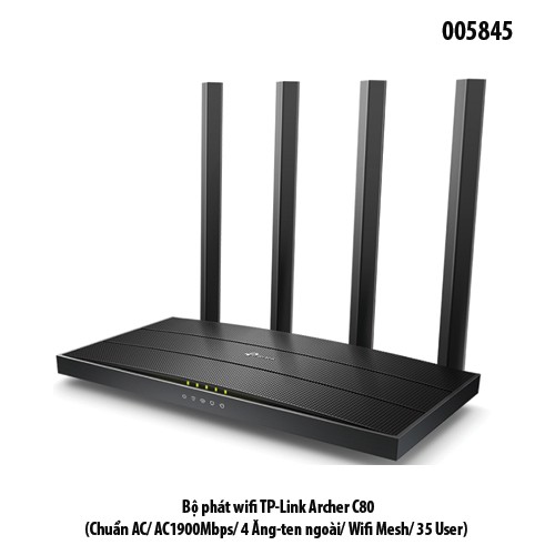 Bộ Phát Wi-Fi TP-Link Archer C80 – Router Chuẩn AC1900Mbps – 4 Ăng-ten Ngoài – Hỗ Trợ Mesh – 35 User – Chính Hãng