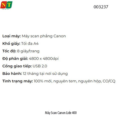Máy Scan Canon Lide 400 - hàng chính hãng - full vat