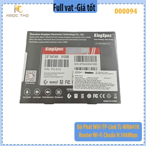 Ổ cứng SSD Kingspec 512GB SATA III 2.5 inch – tốc độ cao – chính hãng – full VAT