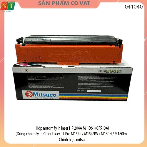 Hộp mực máy in laser Mitsu HP 204A M ( Đỏ ) ( CF513A ) (Dùng cho máy in Color LaserJet Pro M154a/M154NW/M180N/M180fw)