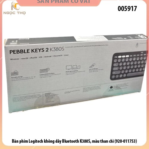 Bàn phím Logitech không dây Bluetooth K380S, màu than chì (920-011753)