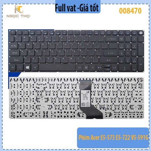 Phím Acer E5-573 E5-722 V5-591G mầu đen có nút nguồn ZIN