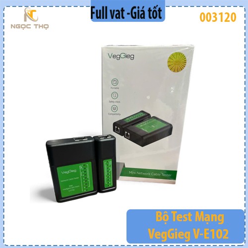 Bộ Test Mạng VegGieg V-E102 - VE102 - Màn Hình LCD 2.8 inch – Hỗ Trợ Cat5e / Cat6 – Hàng Chính Hãng – Full VAT