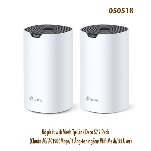 Bộ phát wifi Mesh Tp-Link Deco S7 2 Pack (Chuẩn AC/ AC1900Mbps/ 3 Ăng-ten ngầm/ Wifi Mesh/ 55 User)