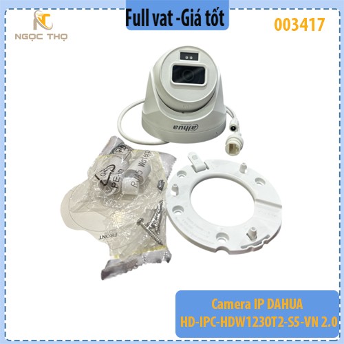 Camera IP Dome Dahua HD-IPC-HDW1230T2-S5-VN 2MP – Full HD – POE – Hồng ngoại 30m – IP67 – Chính hãng – Full VAT