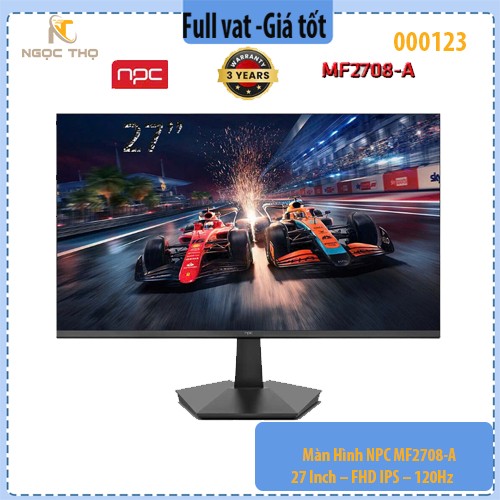 Màn Hình NPC MF2708-A – 27 Inch – FHD IPS – 120Hz – HDMI, VGA – Full Viền – Chân Ngũ Giác Đen – Chính Hãng, Full VAT