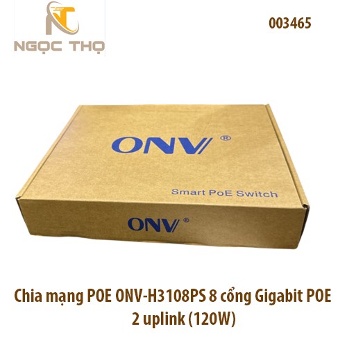Chia mạng PoE ONV H3108PS – Switch Poe 8 PoE Gigabit + 2 Uplink Gigabit - 120W - Vỏ kim loại – Chính hãng – Full VAT
